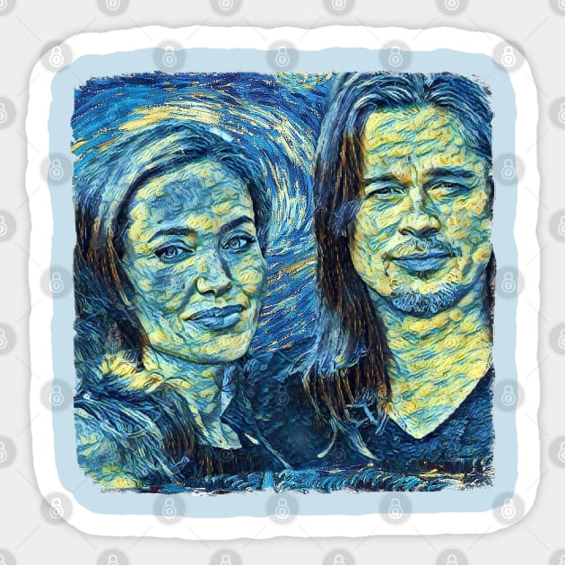 Brad pitt & Angelina Van Gogh Style Sticker by todos